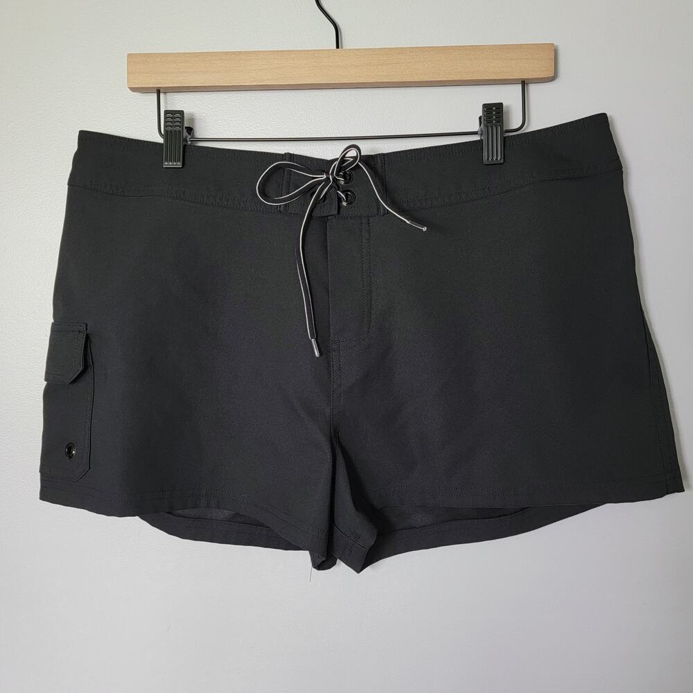 Jag Beach Board Swim Shorts Womens XL Black Surf Ocean Lake Watersports Pool